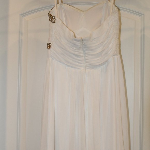 Blondie Nites White & Gold Strapless Dress - Picture 3 of 5